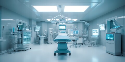 minimalistic design Interior of operating room in modern clinic. AI Generative