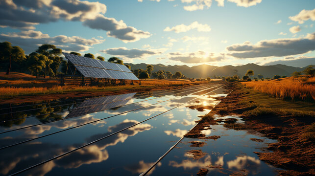 Solar power station. Generative Ai © andranik123