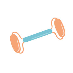 Face roller on white background. Vector cartoon illustration isolated on white