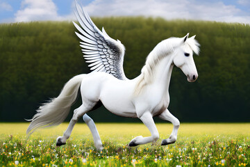 Obraz na płótnie Canvas Pegasus fantasy horse, Generative AI Illustration