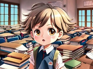 Back to school, A kid in a classroom 