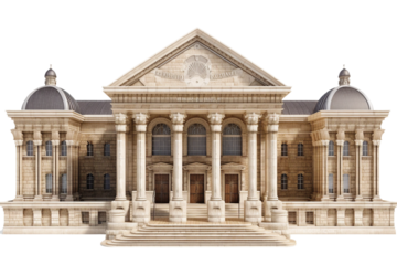 Courthouse. isolated object, transparent background