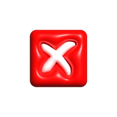 3d riject Sign or wrong symbol Check mark icon can be used as symbols of wrong