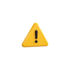 Alert or Warning signs 3d rendering of alert isolated on a transparent background 
