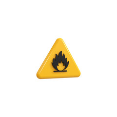 Alert or Warning signs 3d rendering of alert isolated on a transparent background 
