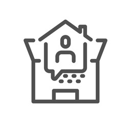 Work place related icon outline and linear vector.