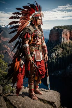 knight with sword and shield red Indian