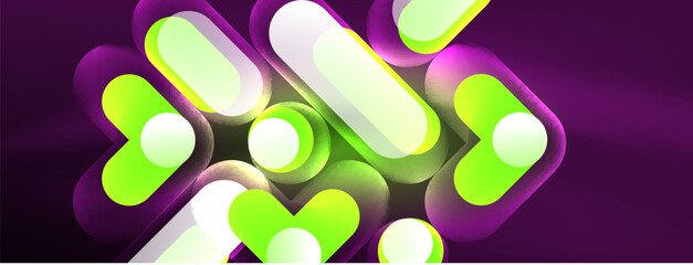 Neon circle abstract background. Template for wallpaper, banner, presentation, background