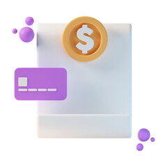 Credit Card Bill 3D Icon 