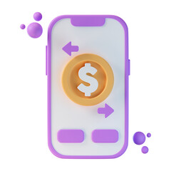 Online Money Transfer 3d Icon Illustration