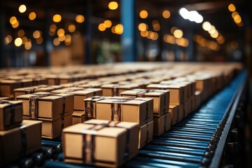 Fototapeta na wymiar Optimal Package Management: Enhancing Logistics Efficiency in Warehouses