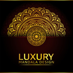 Luxury mandala background design with golden colour decorative element