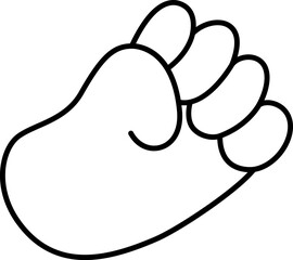 Hand line icon. Hand icon simple cartoon style. Hand vector element.