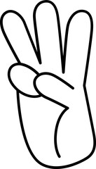 Obraz premium Hand line icon. Hand icon simple cartoon style. Hand vector element.