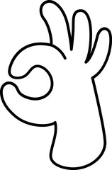 Hand line icon. Hand icon simple cartoon style. Hand vector element.