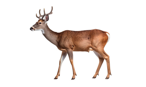 deer on white HD 8K wallpaper Stock Photographic Image