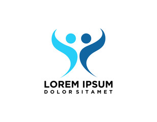 Creative community logo concept. Smile and partnership icon combination 