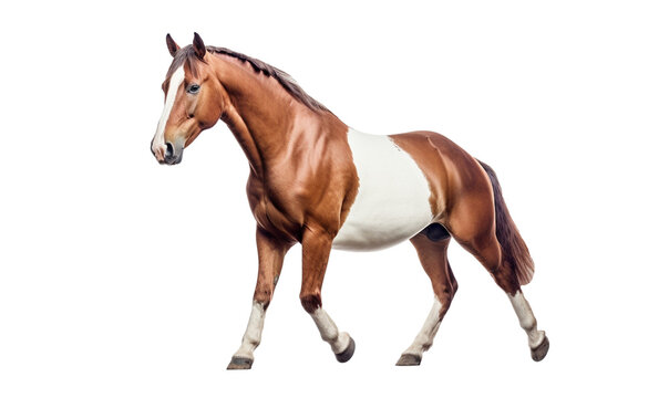 horse isolated on white HD 8K wallpaper Stock Photographic Image
