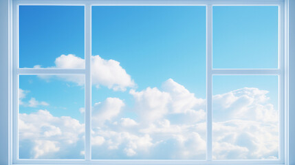Window on sky. Clouds out side.
Modified generative AI image.