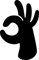 Hand glyph icon. Hand icon simple cartoon style. Hand vector element.