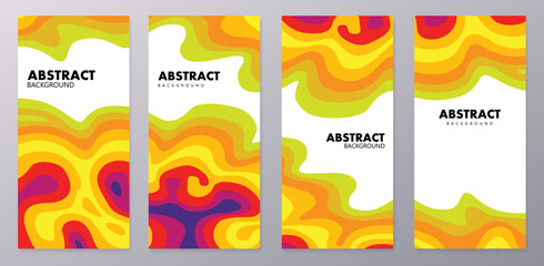 Set of minimal abstract multicolored background. Business card with empty space for your text.