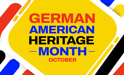 German American Heritage Month background design with colorful shapes and typography