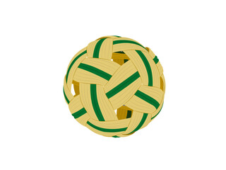 Rattan ball on a white background.