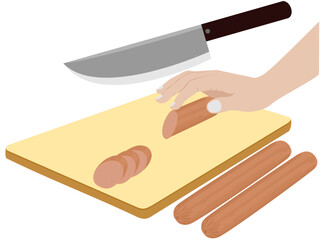 Hot dog on a white background.