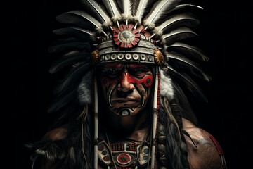 Native indian warrior chief. Generate Ai