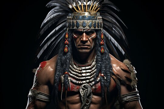 Native indian warrior. Generate Ai