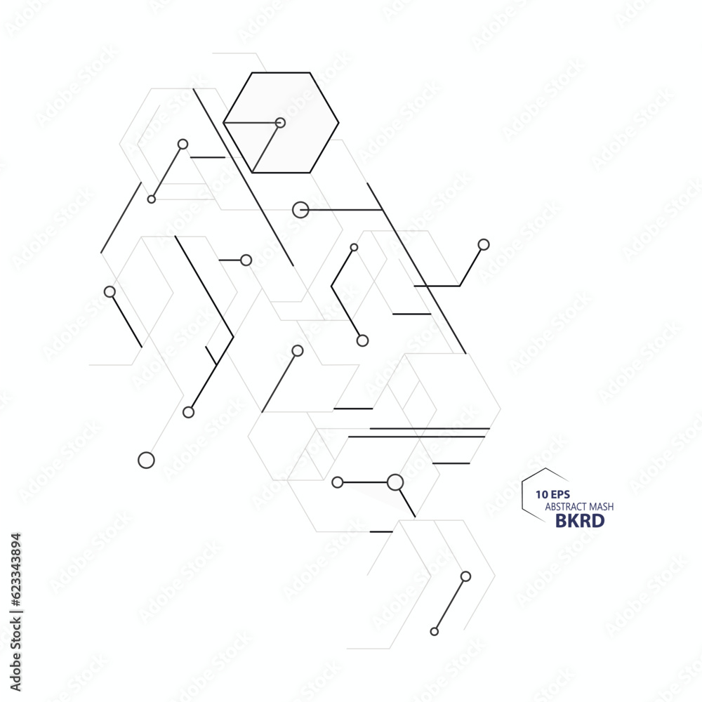 Poster Vector abstract hexagon background. Connect abstract shapes design