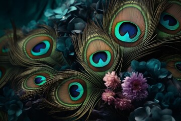 Peacock feather plants. Generate Ai