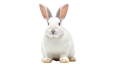 Obraz premium white rabbit isolated on white HD 8K wallpaper Stock Photographic Image