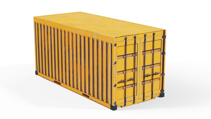 Cargo container front side and back view 3d render