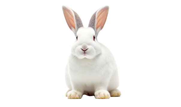 white rabbit isolated on white HD 8K wallpaper Stock Photographic Image
