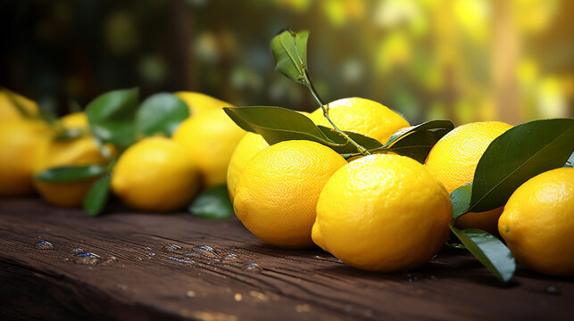 lemons on a tree HD 8K wallpaper Stock Photographic Image