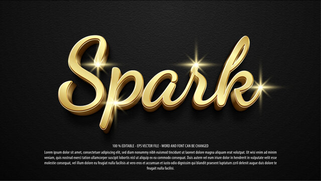 Sparkle 3d editable text effect