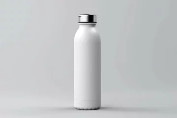 Fotobehang A white beverage bottle packaging for mockup, product packaging for beverage bottles © OGGYA