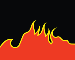 Fire flame vector icons in cartoon style.