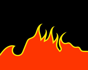 Fire flame vector icons in cartoon style.