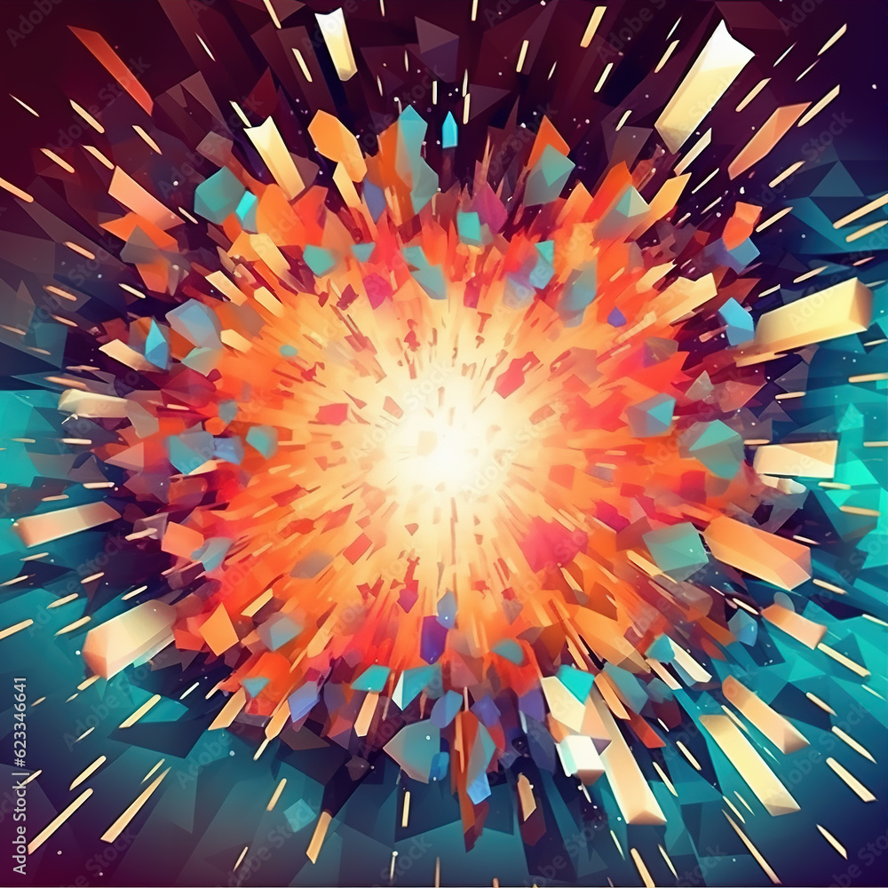 Canvas Prints anime explosion flame background,created with generative ai tecnology.