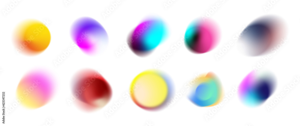 Poster set of abstract gradient mesh light leak element