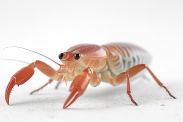 Close-up of one crayfish on white background. Generative AI