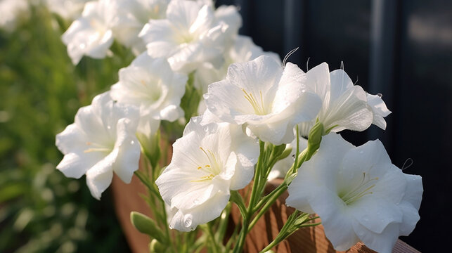 white spring flowers HD 8K wallpaper Stock Photographic Image