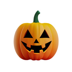 Fototapeta premium Funny Pumpkin cartoon for halloween Flying pumpkin plastic cartoon low poly 3d icon on white background