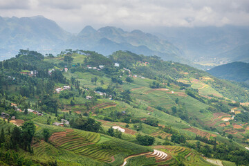 Fototapeta premium beautiful village in ha gian loop, vietnam