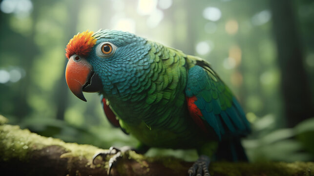 red and yellow macaw HD 8K wallpaper Stock Photographic Image