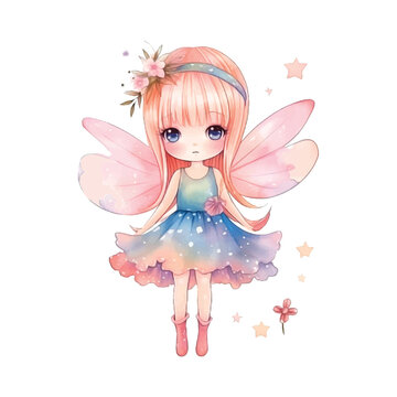  Cute fairy watercolor paint 