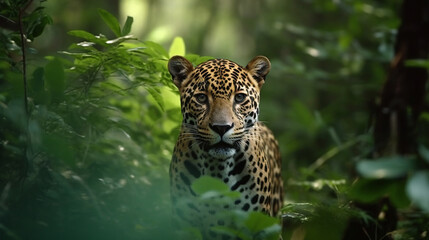 jaguar in water HD 8K wallpaper Stock Photographic Image