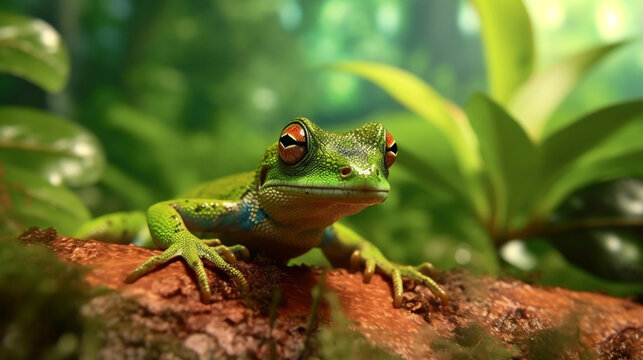 green tree frog HD 8K wallpaper Stock Photographic Image